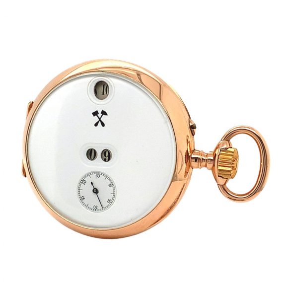 German rose gold watch with jumping hours and minutes Circa 1900