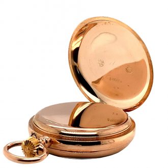 German rose gold watch with jumping hours and minutes Circa 1900