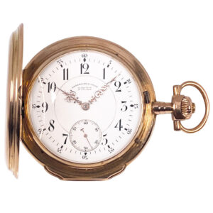 German gold Glashütte hunting cased pocket watch Circa 1910