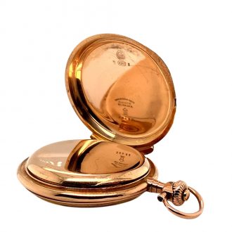 German gold Glashütte hunting cased pocket watch Circa 1910