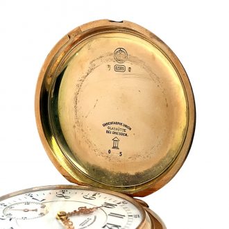 German gold Glashütte hunting cased pocket watch Circa 1910