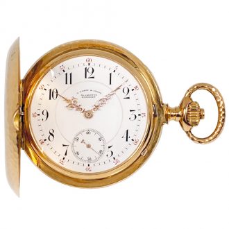 German 18K rose gold quality 1A Glashütte lever watch Circa 1882