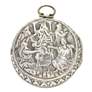 Very heavy Dutch silver repousse verge with date Circa 1720