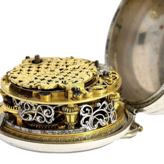 Very heavy Dutch silver repousse verge with date Circa 1720