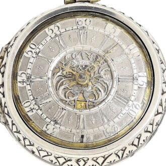 Very heavy Dutch silver repousse verge with date Circa 1720