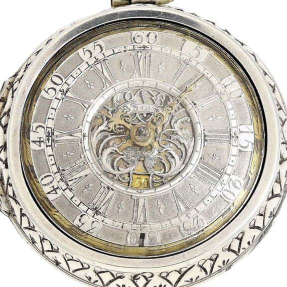 Very heavy Dutch silver repousse verge with date Circa 1720 Very heavy Dutch silver repousse verge with date Circa 1720