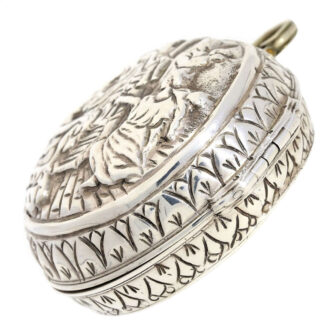Very heavy Dutch silver repousse verge with date Circa 1720