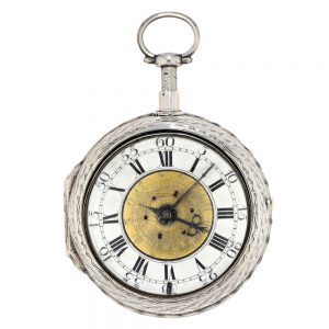 Heavy German silver double cased pocket watch Circa 1730
