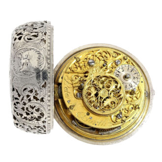 Heavy German silver double cased pocket watch Circa 1730