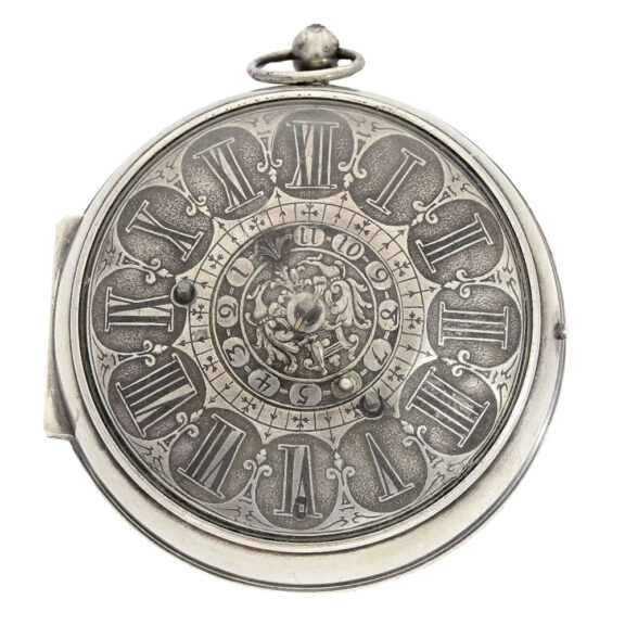 Heavy French silver verge with mock pendulum Circa 1700