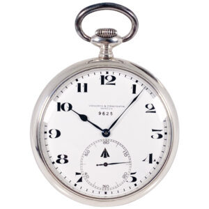 Swiss fine silver open faced deck pocket watch Circa 1940
