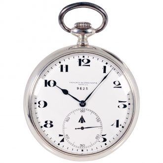 Swiss fine silver open faced deck pocket watch Circa 1940