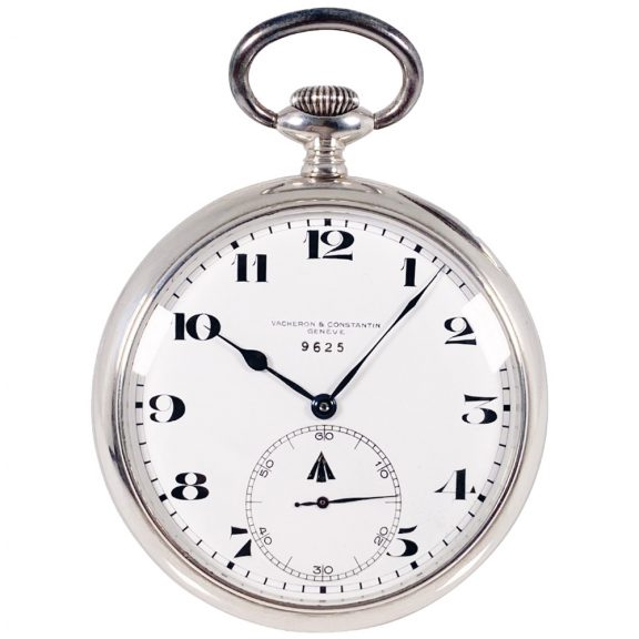 Swiss fine silver open faced deck pocket watch Circa 1940