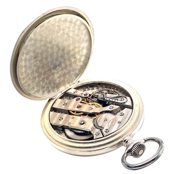 Swiss fine silver open faced deck pocket watch Circa 1940 Swiss fine silver open faced deck pocket watch Circa 1940