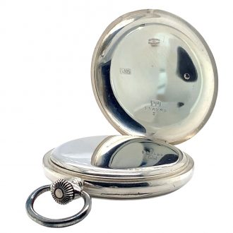Swiss fine silver open faced deck pocket watch Circa 1940