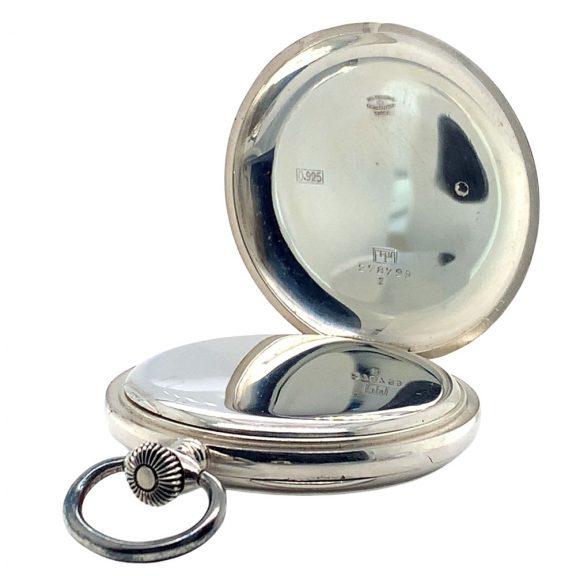 Swiss fine silver open faced deck pocket watch Circa 1940 Swiss fine silver open faced deck pocket watch Circa 1940