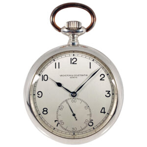 Swiss fine silver open faced deck pocket watch Circa 1947