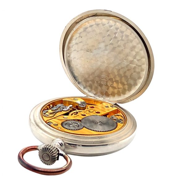 Swiss fine silver open faced deck pocket watch Circa 1947 Swiss fine silver open faced deck pocket watch Circa 1947