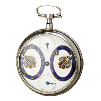 Swiss silver watch with regulator dial and date Circa 1810