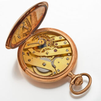 Gold hunting case pocket watch System Glashütte Circa 1900