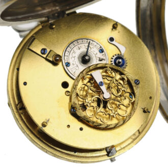 Swiss silver watch with regulator dial and date Circa 1810