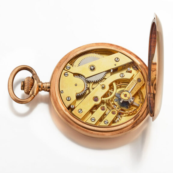 Gold hunting case pocket watch System Glashütte Circa 1900 Gold hunting case pocket watch System Glashütte Circa 1900