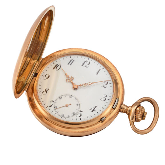 Gold hunting case pocket watch System Glashütte Circa 1900 Gold hunting case pocket watch System Glashütte Circa 1900