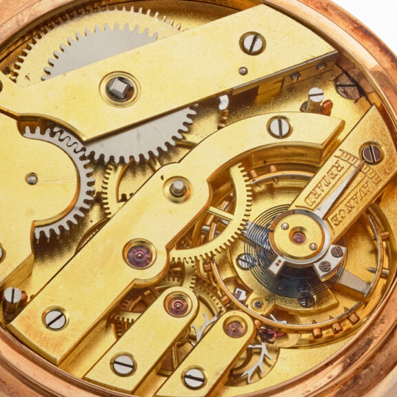Gold hunting case pocket watch System Glashütte Circa 1900 Gold hunting case pocket watch System Glashütte Circa 1900