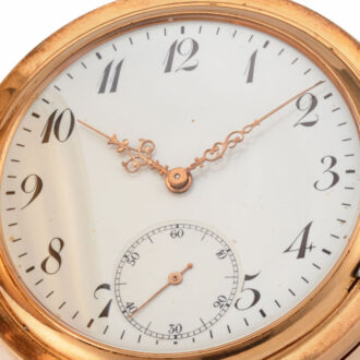 Gold hunting case pocket watch System Glashütte Circa 1900