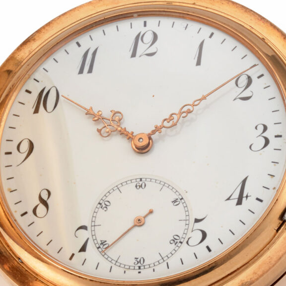 Gold hunting case pocket watch System Glashütte Circa 1900 Gold hunting case pocket watch System Glashütte Circa 1900