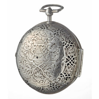 French silver one hand pocket watch with alarm Circa 1700