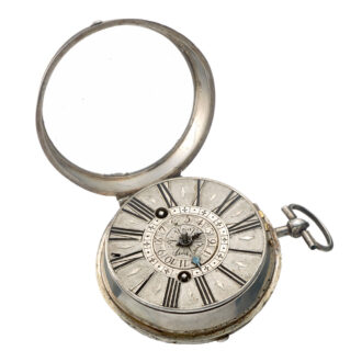 French silver one hand pocket watch with alarm Circa 1700