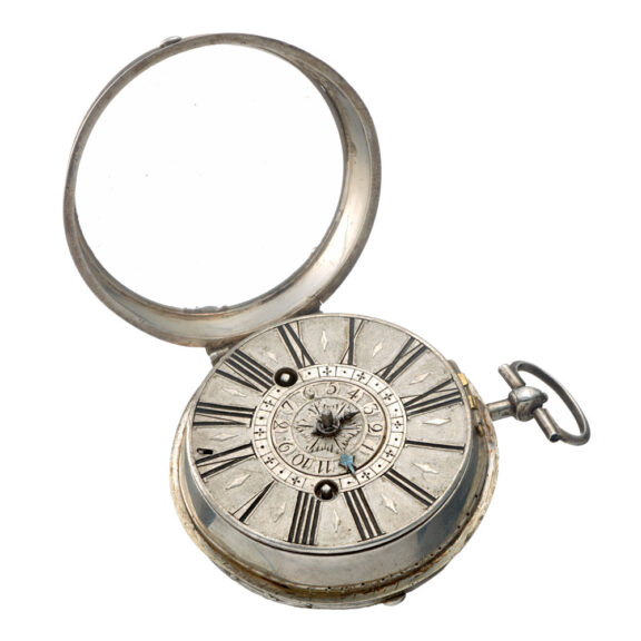 French silver one hand pocket watch with alarm Circa 1700 French silver one hand pocket watch with alarm Circa 1700
