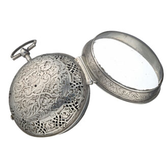 French silver one hand pocket watch with alarm Circa 1700