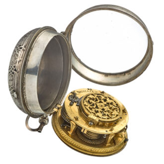 French silver one hand pocket watch with alarm Circa 1700