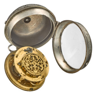 French silver one hand pocket watch with alarm Circa 1700