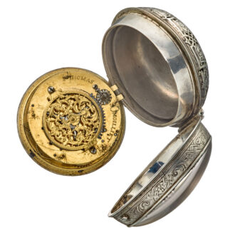 French silver one hand pocket watch with alarm Circa 1700