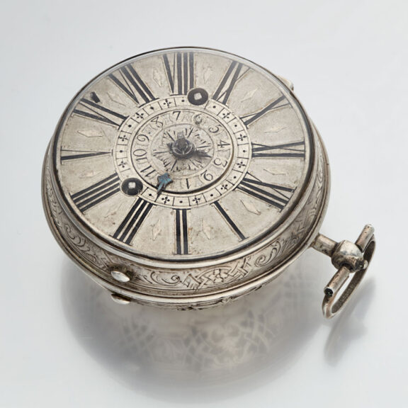 French silver one hand pocket watch with alarm Circa 1700 French silver one hand pocket watch with alarm Circa 1700