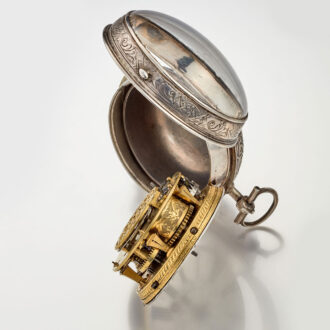 French silver one hand pocket watch with alarm Circa 1700
