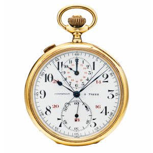 Swiss gold split seconds chronograph with recorder Circa 1915