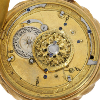 Swiss gold verge watch with hidden erotic scene Circa 1820