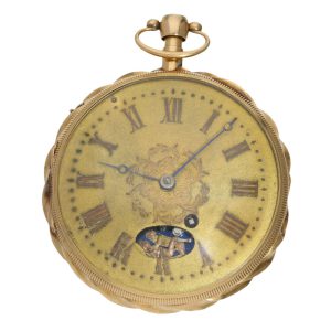 Swiss gold verge watch with hidden erotic scene Circa 1820