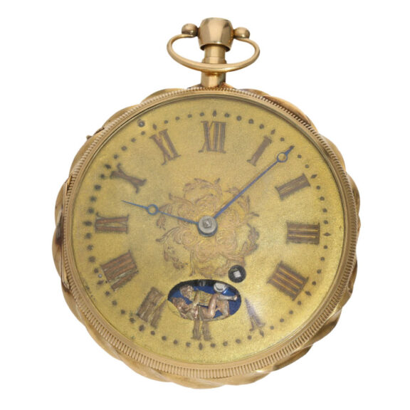 Swiss gold verge watch with hidden erotic scene Circa 1820