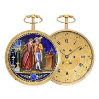 French gold, enamel repeating lever pocket watch Circa 1800