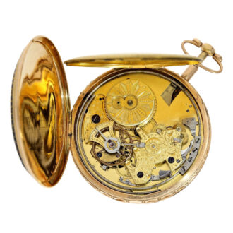 French gold, enamel repeating lever pocket watch Circa 1800