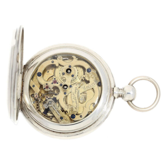 English silver watch with pivoted detent escapement Circa 1860 English silver watch with pivoted detent escapement Circa 1860