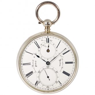 English deck watch with eight day power reserve indication Circa 1888