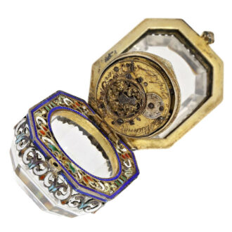 Swiss silver rock crystal case pedant watch Circa 1800