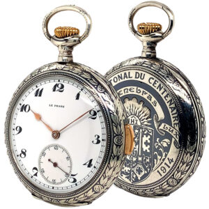 Rare Swiss niëllo-silver quarter repeating pocket watch Circa 1914