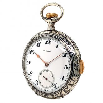 Rare Swiss niëllo-silver quarter repeating pocket watch Circa 1914
